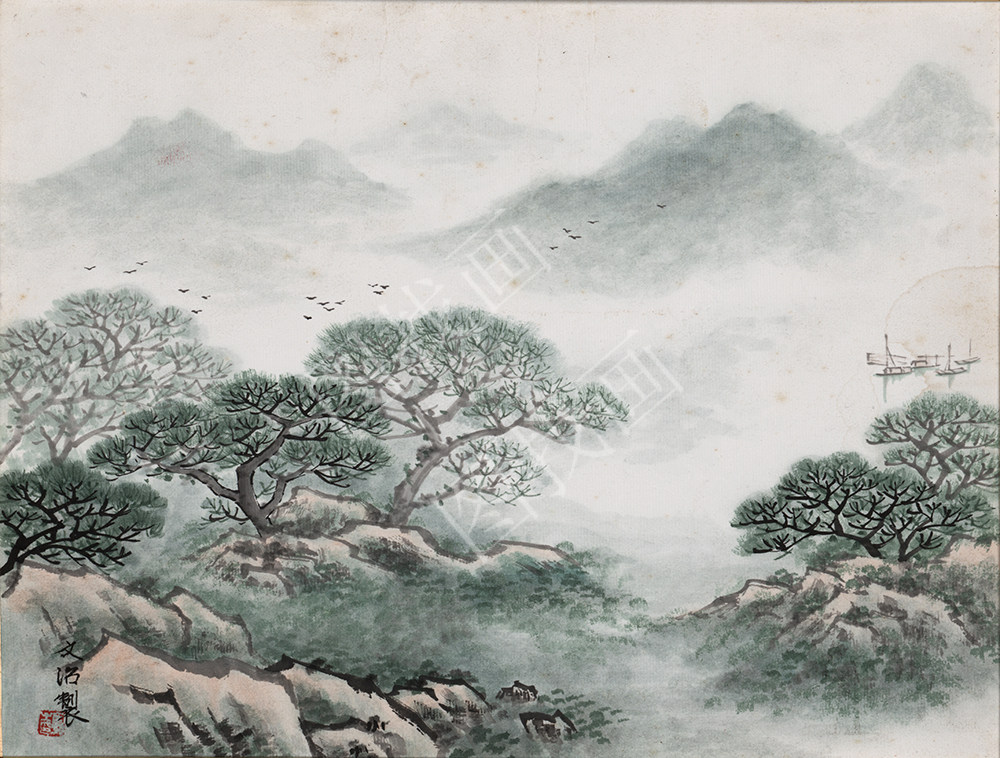 近现代 宋文治 山水图 30X40cm
